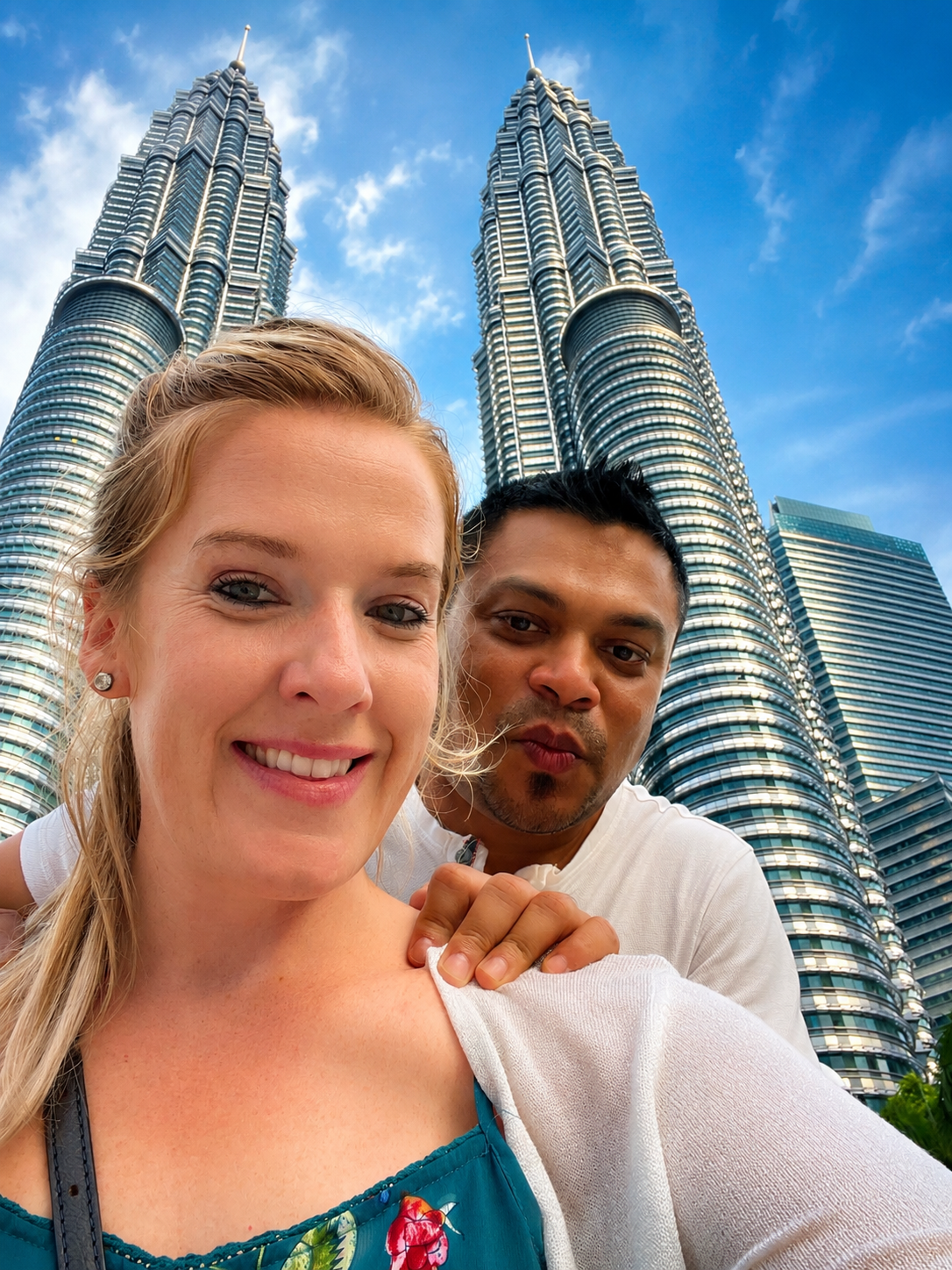 Nadine and Sobah at the Petronas Towers